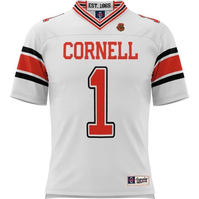 #1 Cornell Big Red ProSphere Football Jersey - White SKU:200425343