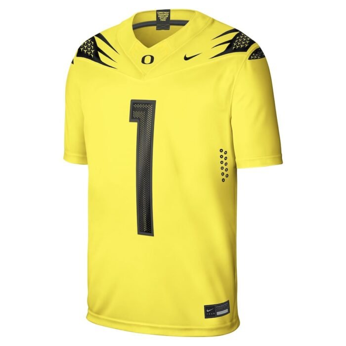 #1 Oregon Ducks Nike Alternate Game Jersey - Yellow SKU:4649042