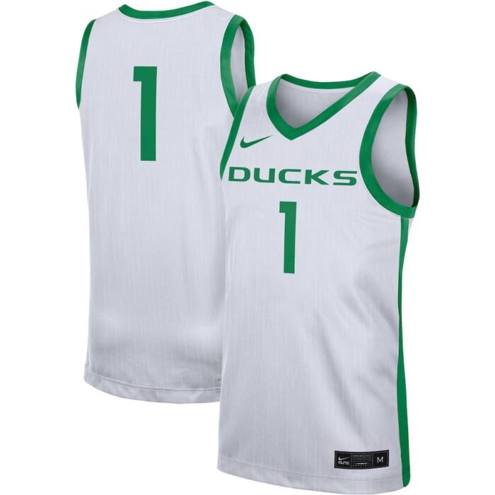 #1 Oregon Ducks Nike Replica Jersey - White SKU:4770106