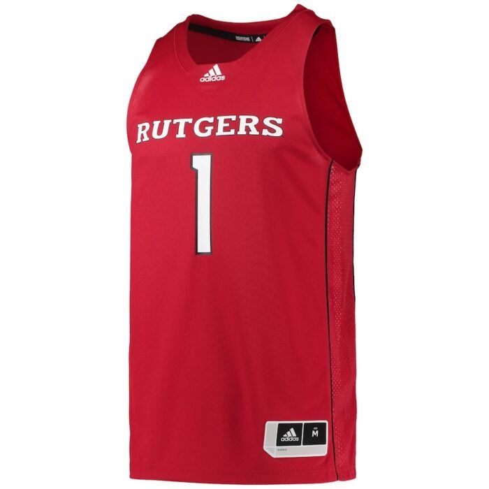 #1 Rutgers Scarlet Knights adidas Team Swingman Basketball Jersey - Scarlet SKU:4281015