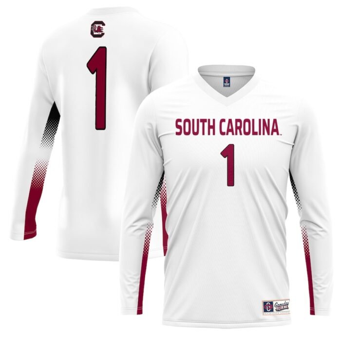 #1 South Carolina Gamecocks ProSphere Unisex Womens Volleyball Jersey - White SKU:200461758