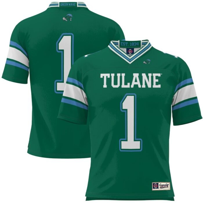 #1 Tulane Green Wave ProSphere Football Jersey - Green SKU:200425269