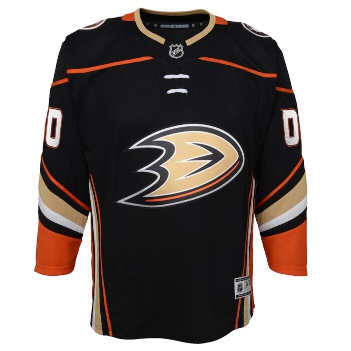 Anaheim Ducks Youth Home Premier Custom Jersey - Black SKU:3820522