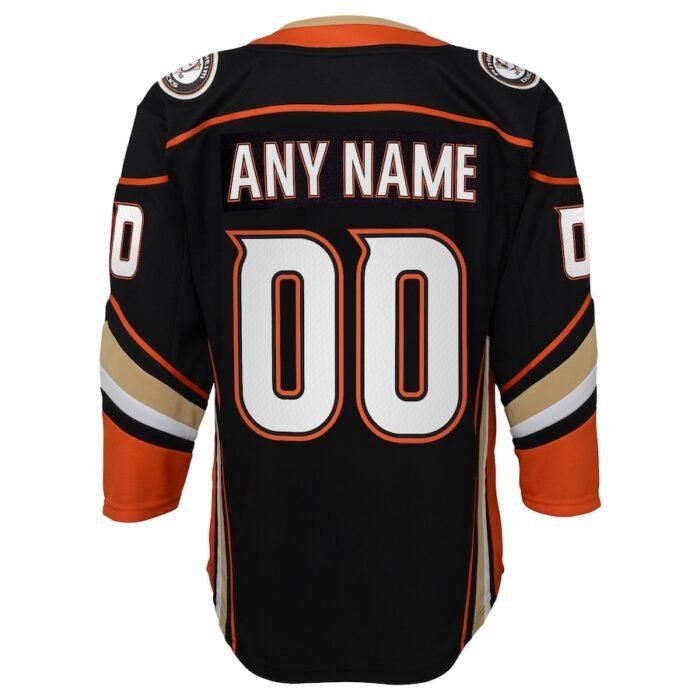 Anaheim Ducks Youth Home Premier Custom Jersey - Black SKU:3820522