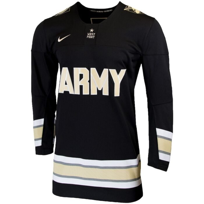 Army Black Knights Nike Replica College Hockey Jersey - Black SKU:3113093