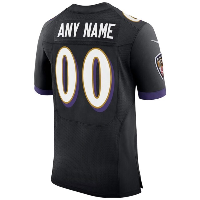 Baltimore Ravens Nike Speed Machine Elite Custom Jersey - Black SKU:200023761