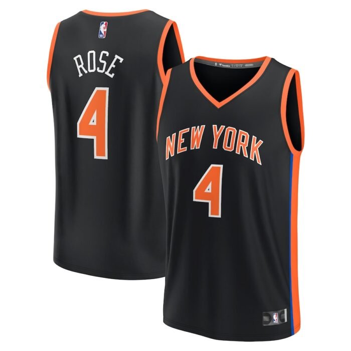 Derrick Rose New York Knicks Fanatics Branded Youth 2022/23 Fastbreak Jersey - City Edition - Black SKU:4894007