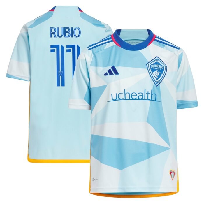 Diego Rubio Colorado Rapids adidas Youth 2023 New Day Kit Replica Jersey - Light Blue SKU:5351365