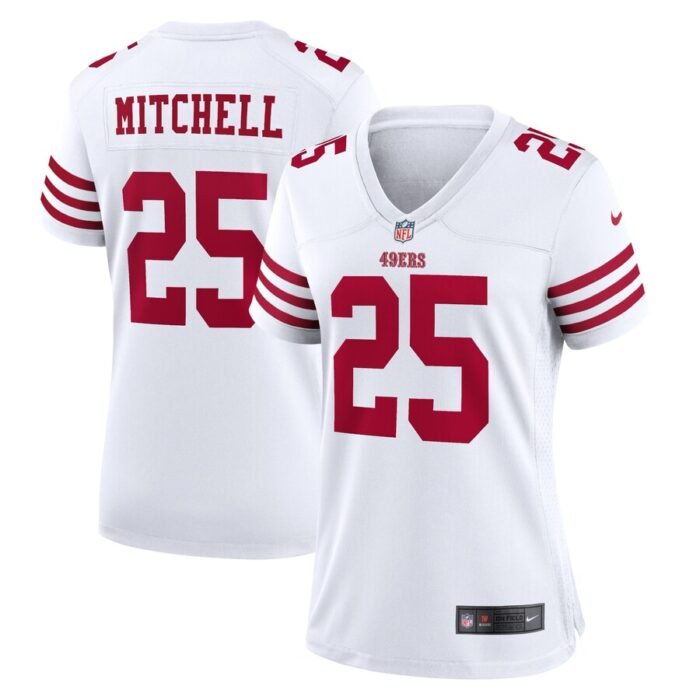 Elijah Mitchell San Francisco 49ers Nike Womens Player Game Jersey - White SKU:4825960