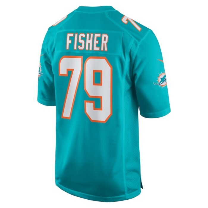 Eric Fisher Miami Dolphins Nike Home Game Player Jersey - Aqua SKU:5288947