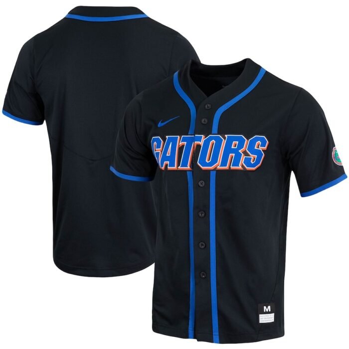 Florida Gators Nike Replica Full-Button Baseball Jersey - Black SKU:4172687