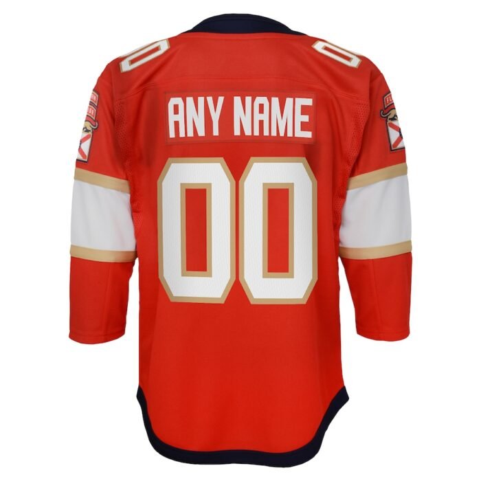 Florida Panthers Youth Home Premier Custom Jersey - Red SKU:3820532