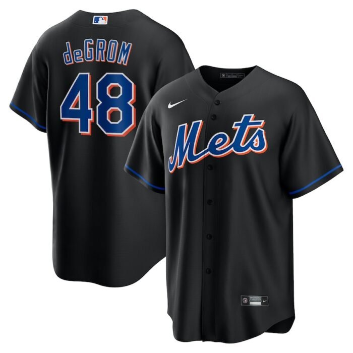 Jacob deGrom New York Mets Nike 2022 Alternate Replica Player Jersey - Black SKU:4372090