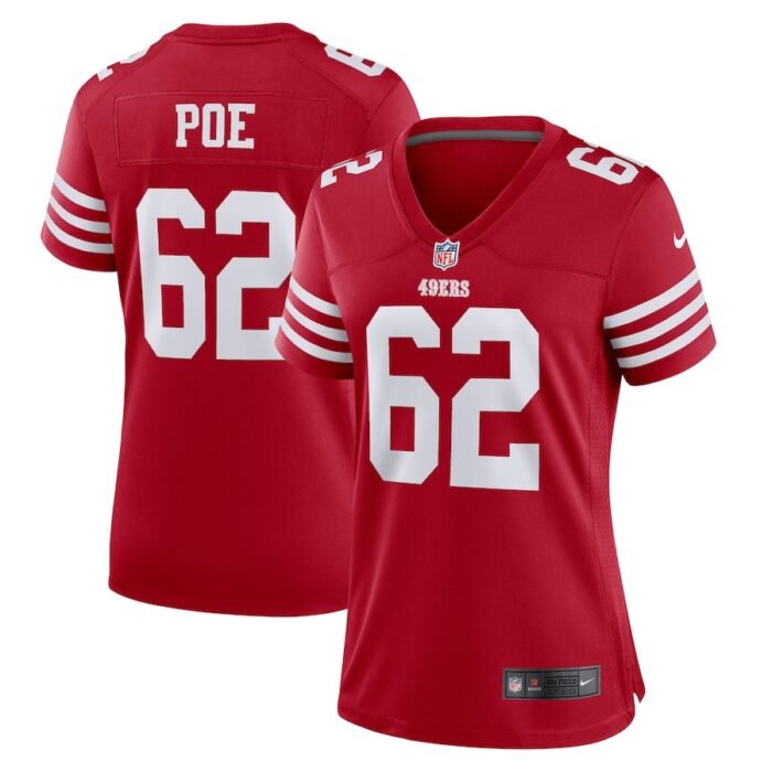 Jason Poe San Francisco 49ers Nike Womens Game Player Jersey - Scarlet SKU:5111160