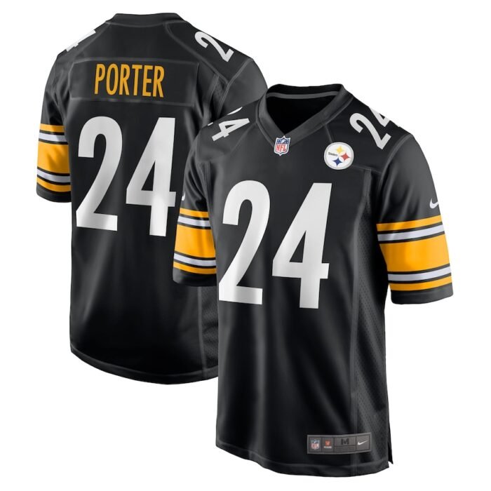 Joey Porter Jr. Pittsburgh Steelers Nike 2023 NFL Draft Pick Game Jersey - Black SKU:200103375