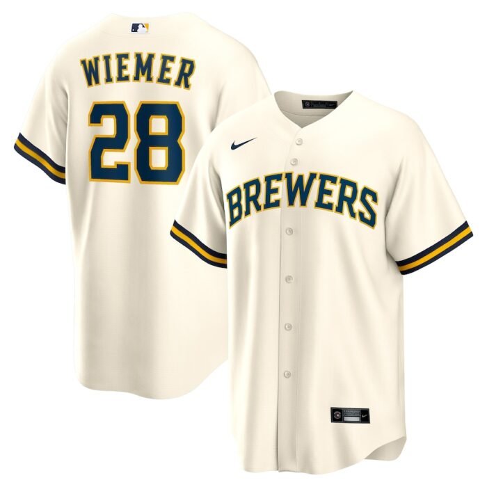 Joey Wiemer Milwaukee Brewers Nike Home Replica Player Jersey - Cream SKU:200099753