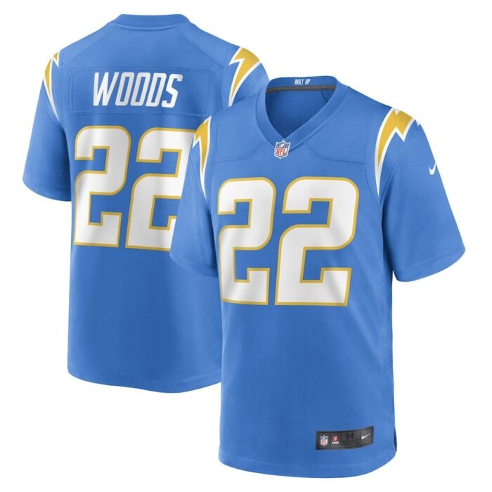 JT Woods Los Angeles Chargers Nike Game Player Jersey - Powder Blue SKU:5115205