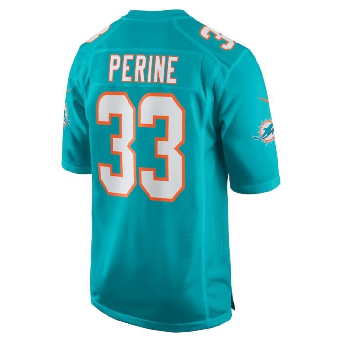 Lamical Perine Miami Dolphins Nike Home Game Player Jersey - Aqua SKU:5288939
