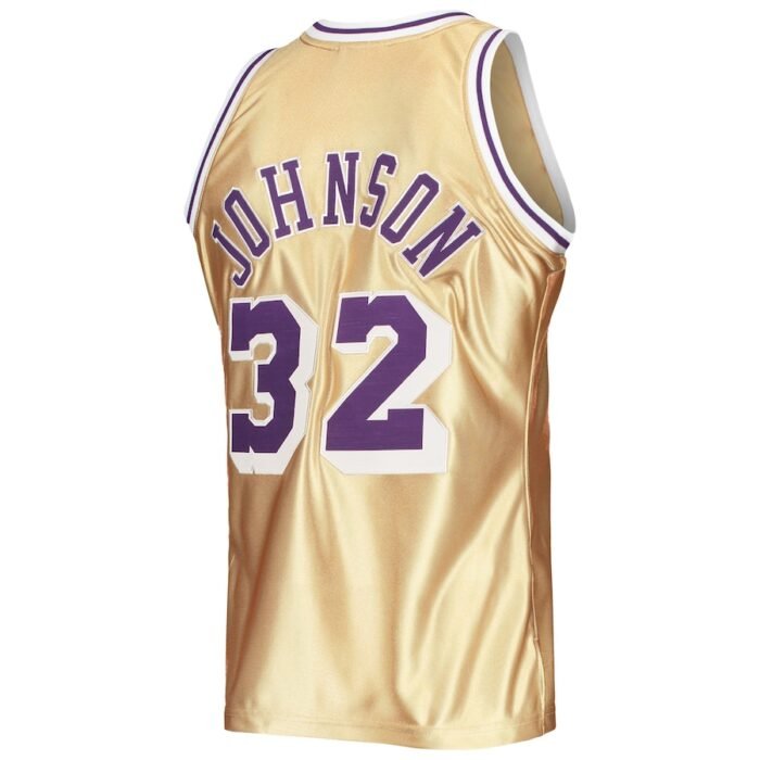 Magic Johnson Los Angeles Lakers Mitchell & Ness 75th Anniversary 1984/85 Hardwood Classics Swingman Jersey - Gold SKU:4840314