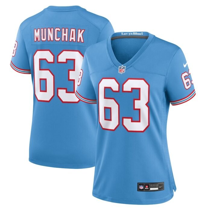 Mike Munchak Tennessee Titans Nike Womens Oilers Throwback Retired Player Game Jersey - Light Blue SKU:200412584