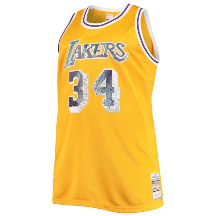 Shaquille ONeal Los Angeles Lakers Mitchell & Ness Big & Tall 1996-97 NBA 75th Anniversary Diamond Swingman Jersey - Gold SKU:4495438