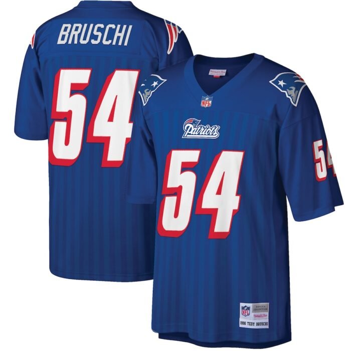 Tedy Bruschi New England Patriots Mitchell & Ness Big & Tall 1996 Retired Player Replica Jersey - Royal SKU:4426197