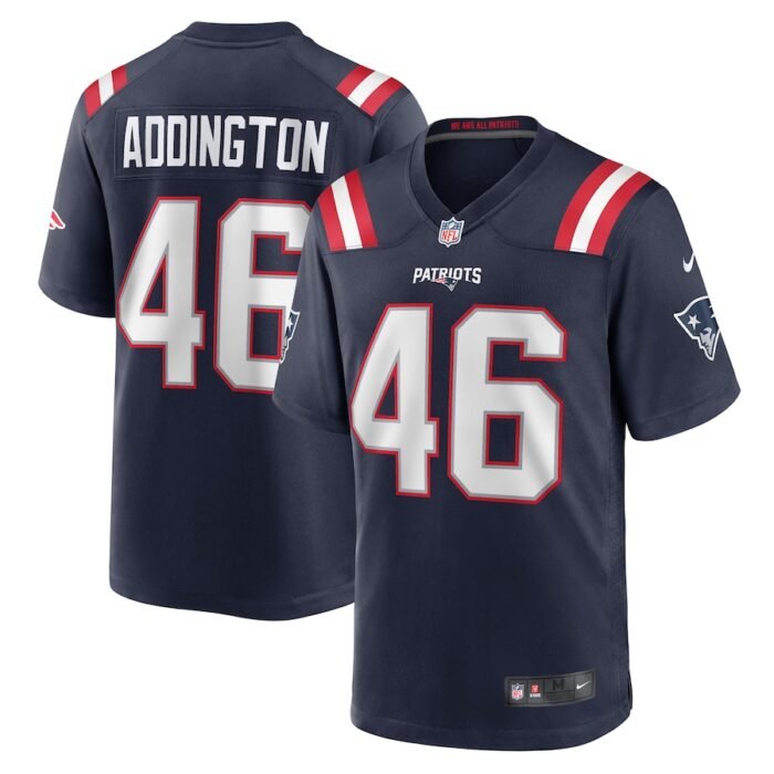 Tucker Addington New England Patriots Nike Home Game Player Jersey - Navy SKU:5287918