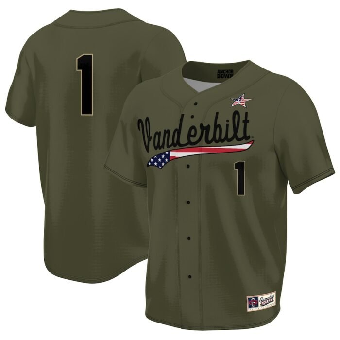 Vanderbilt Commodores ProSphere Military Appreciation Baseball Jersey - Olive SKU:200096435