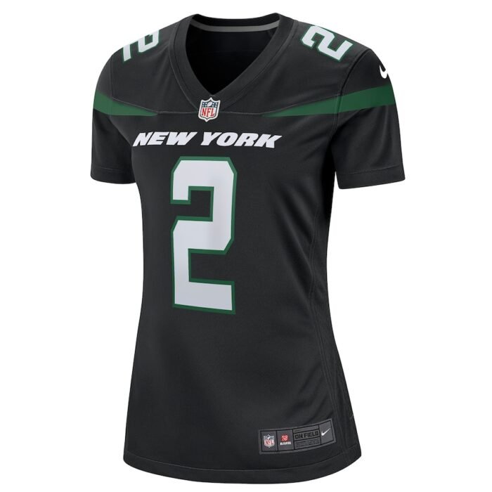 Zach Wilson Nike New York Jets Womens Game Jersey - Stealth Black SKU:4431122