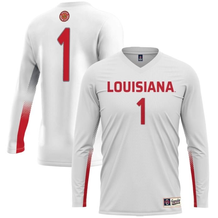 #1 Louisiana Ragin' Cajuns ProSphere Youth Women's Volleyball Jersey - White SKU:200729257