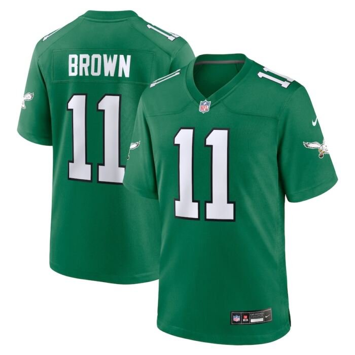 A.J. Brown Philadelphia Eagles Nike Alternate Game Player Jersey - Kelly Green SKU:5257795