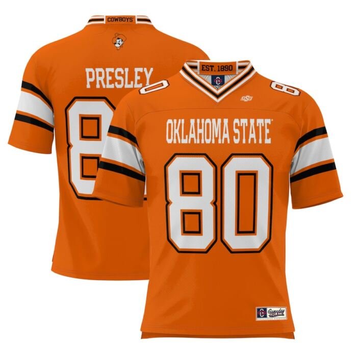 Brennan Presley Oklahoma State Cowboys ProSphere Youth NIL Player Football Jersey - Orange SKU:200667787