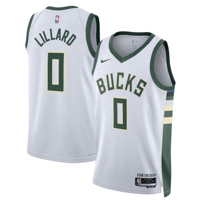 Damian Lillard Milwaukee Bucks Nike Unisex Fear The Deer Swingman Player Jersey - Association Edition - White SKU:200773234