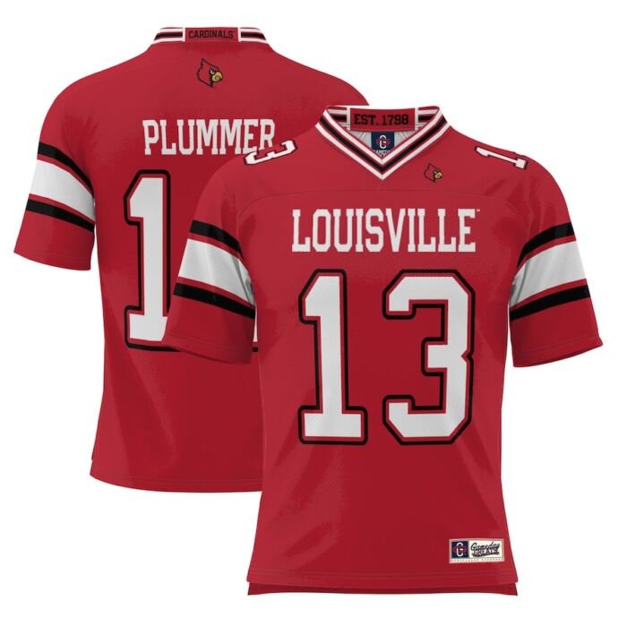 Jack Plummer Louisville Cardinals ProSphere Youth NIL Player Football Jersey - Red SKU:200667784
