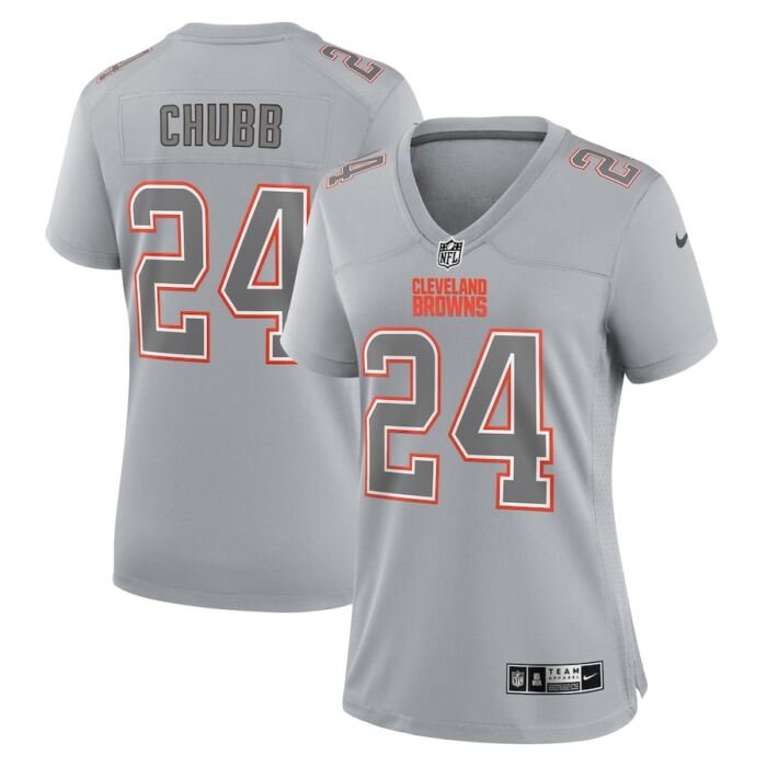 Nick Chubb Cleveland Browns Nike Womens Atmosphere Fashion Game Jersey - Gray SKU:4567995