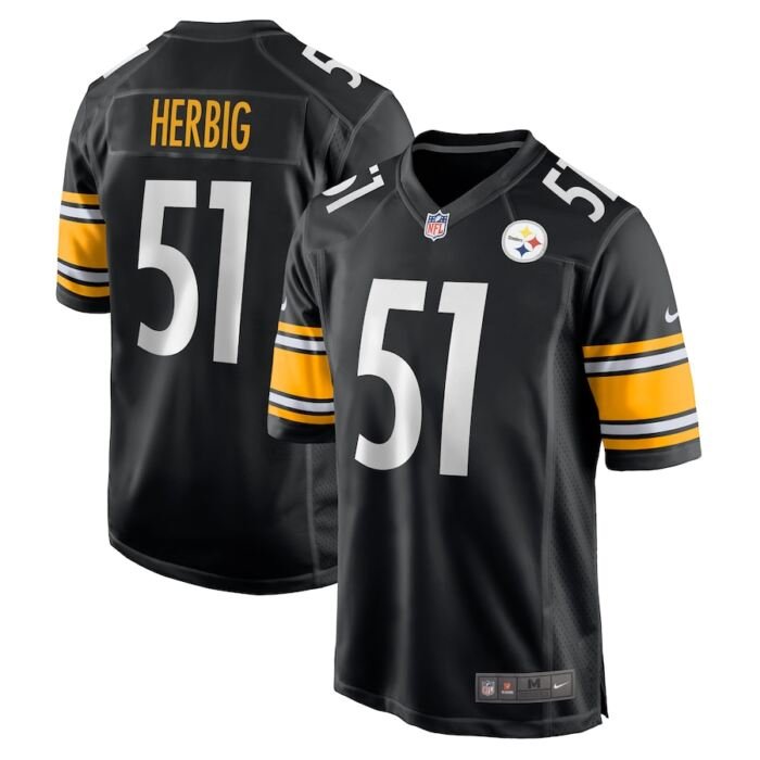 Nick Herbig Pittsburgh Steelers Nike  Game Jersey -  Black SKU:200745453