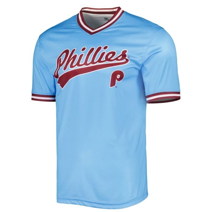Philadelphia Phillies Stitches Cooperstown Collection Team Jersey - Light Blue SKU:5361678