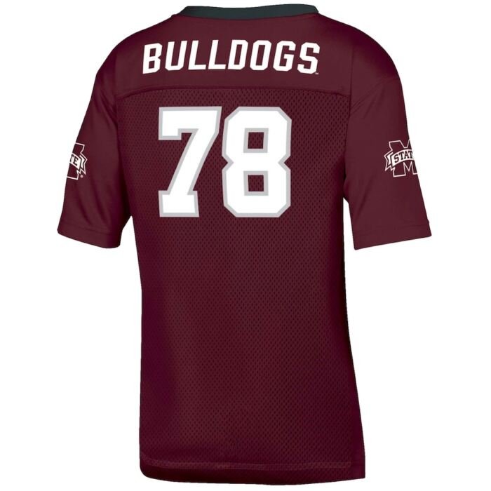 Youth #78 Maroon Mississippi State Bulldogs Football Jersey SKU:5018942