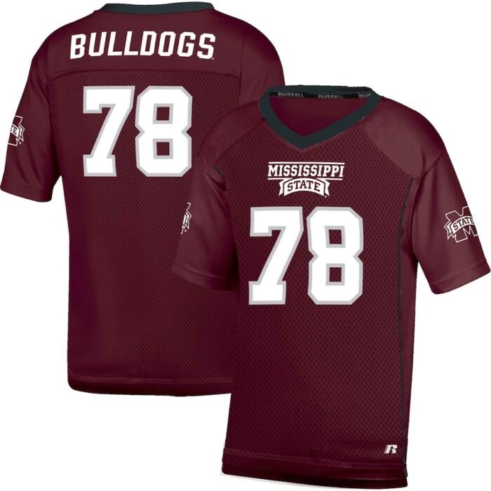 Youth #78 Maroon Mississippi State Bulldogs Football Jersey SKU:5018942